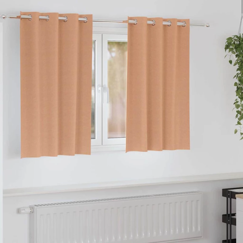 vidaXL Κουρτίνες 2 pcs Ανοιχτό καφέ 140 x 140 cm Πολυεστέρας