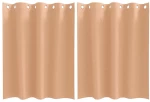 vidaXL Κουρτίνες 2 pcs Ανοιχτό καφέ 140 x 140 cm Πολυεστέρας