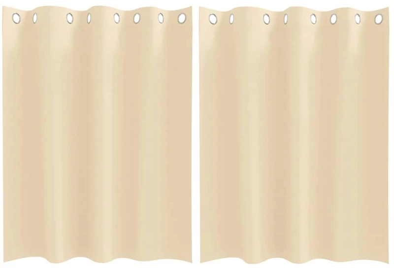 vidaXL Κουρτίνες με κουρτίνες 2 pcs Κρεμ 140 x 140 cm Πολυεστέρας