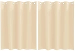 vidaXL Κουρτίνες με κουρτίνες 2 pcs Κρεμ 140 x 140 cm Πολυεστέρας