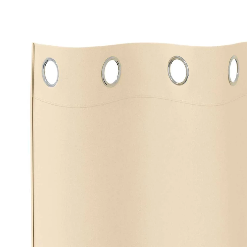 vidaXL Κουρτίνες με κουρτίνες 2 pcs Κρεμ 140 x 140 cm Πολυεστέρας