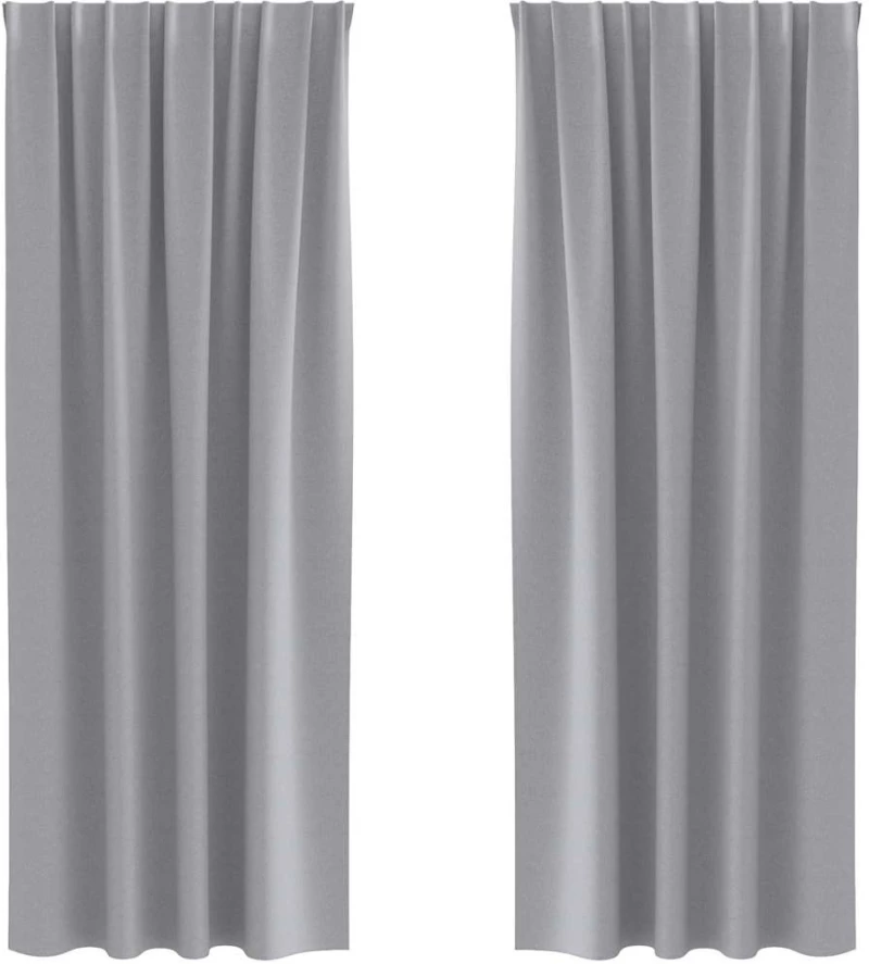 vidaXL Κουρτίνες 2 pcs Ανοιχτό γκρι 260 x 140 εκ. Πολυεστέρας
