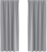 vidaXL Κουρτίνες 2 pcs Ανοιχτό γκρι 260 x 140 εκ. Πολυεστέρας