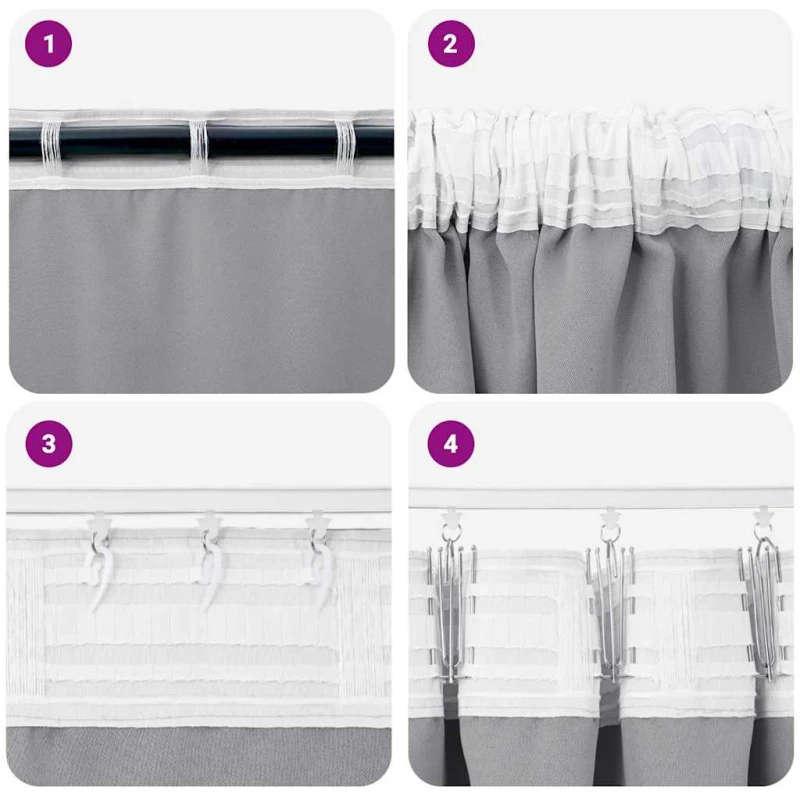vidaXL Κουρτίνες 2 pcs Ανοιχτό γκρι 260 x 140 εκ. Πολυεστέρας