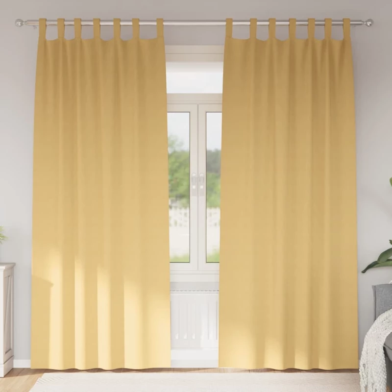 vidaXL Κουρτίνες με κουρτίνες 2 pcs Μπεζ 260 x 140 εκ. Πολυεστέρας