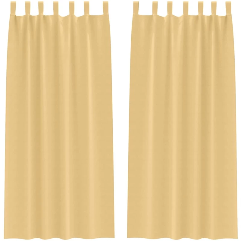 vidaXL Κουρτίνες με κουρτίνες 2 pcs Μπεζ 260 x 140 εκ. Πολυεστέρας