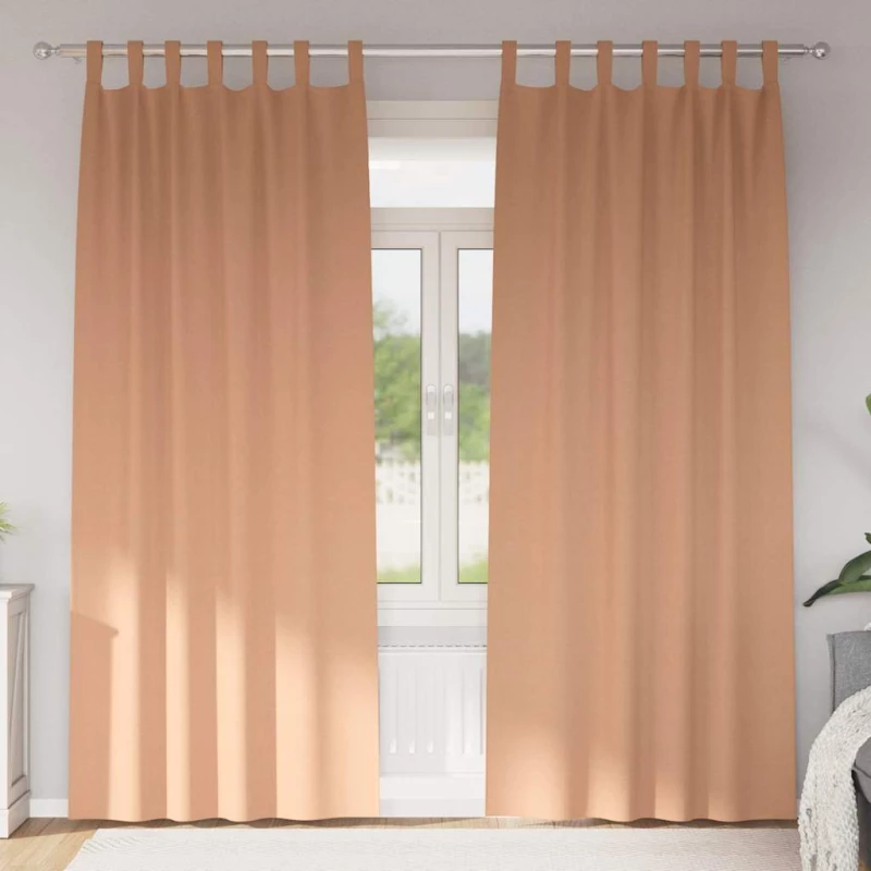 vidaXL Κουρτίνες 2 pcs Ανοιχτό καφέ 245 x 140 εκ. Πολυεστέρας