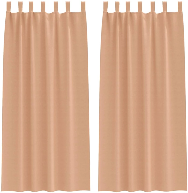 vidaXL Κουρτίνες 2 pcs Ανοιχτό καφέ 245 x 140 εκ. Πολυεστέρας