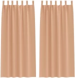 vidaXL Κουρτίνες 2 pcs Ανοιχτό καφέ 245 x 140 εκ. Πολυεστέρας