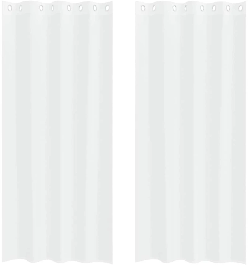 vidaXL Κουρτίνες με κουρτίνες 2 pcs Λευκό 140 x 260 εκ. Πολυεστέρας