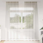 vidaXL Κουρτίνες με κουρτίνες 2 pcs Κρεμ 140 x 260 εκ. Πολυεστέρας