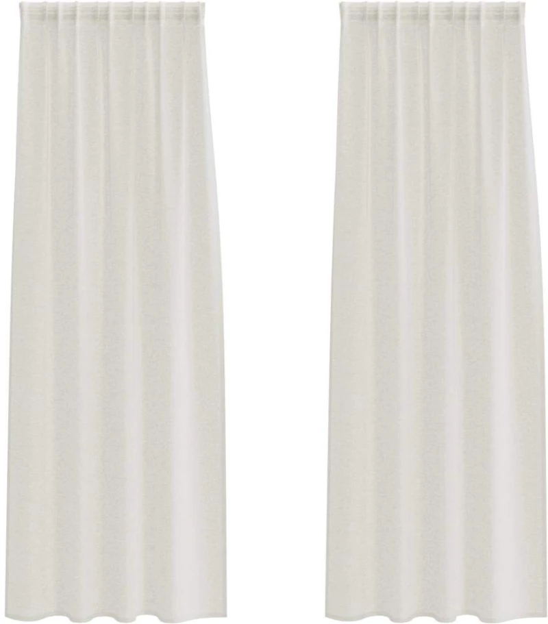 vidaXL Κουρτίνες με κουρτίνες 2 pcs Κρεμ 140 x 260 εκ. Πολυεστέρας