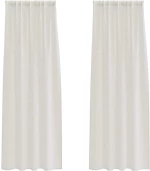 vidaXL Κουρτίνες με κουρτίνες 2 pcs Κρεμ 140 x 260 εκ. Πολυεστέρας