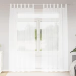 vidaXL Κουρτίνες με κουρτίνες 2 pcs Λευκό 140 x 260 εκ. Πολυεστέρας