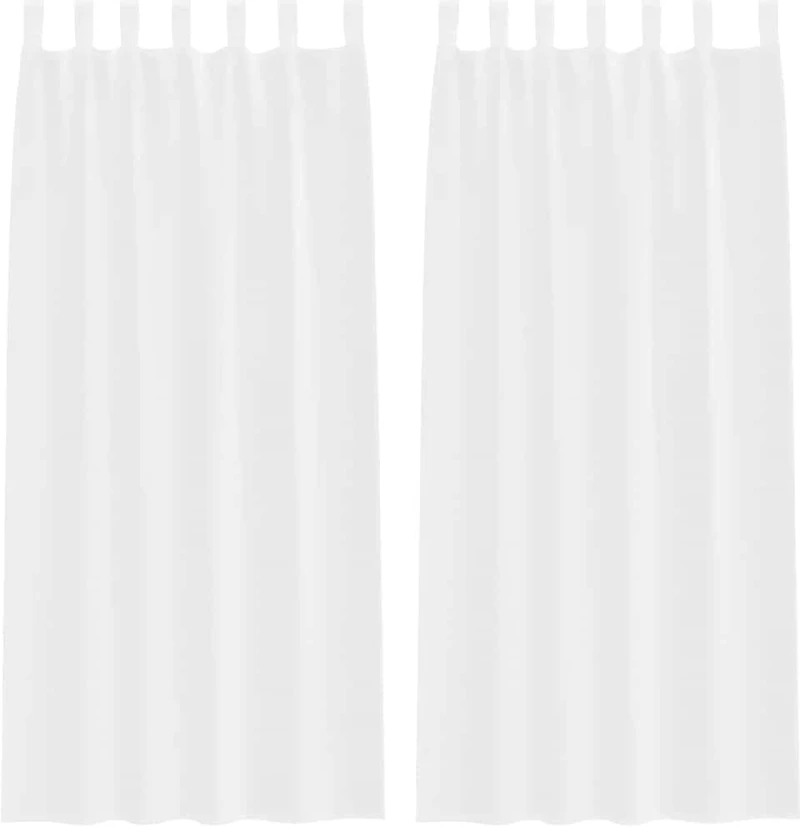 vidaXL Κουρτίνες με κουρτίνες 2 pcs Λευκό 140 x 260 εκ. Πολυεστέρας