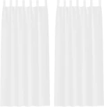 vidaXL Κουρτίνες με κουρτίνες 2 pcs Λευκό 140 x 260 εκ. Πολυεστέρας