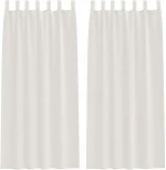 vidaXL Κουρτίνες με κουρτίνες 2 pcs Κρεμ 140 x 260 εκ. Πολυεστέρας