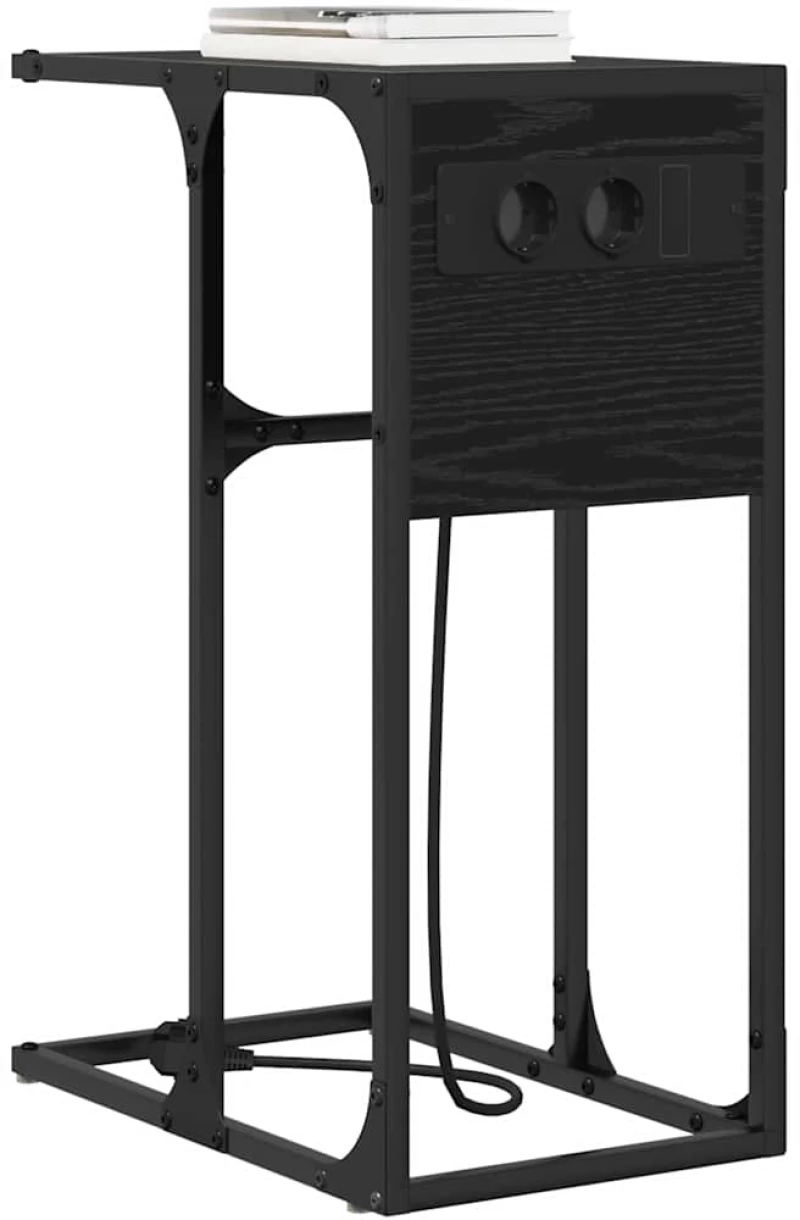 vidaXL Κομοδίνο Μαύρη δρυς 41.5 x 26 x 60.5 εκ Επεξεργασμένο ξύλο