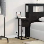 vidaXL Κομοδίνο Μαύρη δρυς 41.5 x 26 x 60.5 εκ Επεξεργασμένο ξύλο