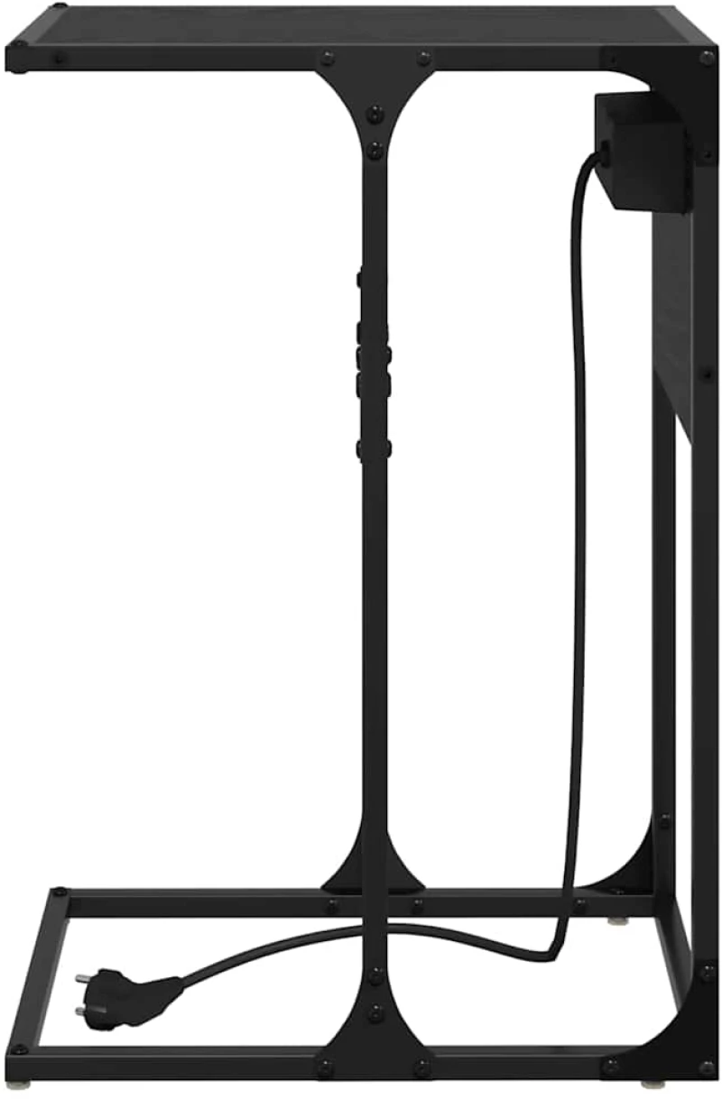 vidaXL Κομοδίνο Μαύρη δρυς 41.5 x 26 x 60.5 εκ Επεξεργασμένο ξύλο