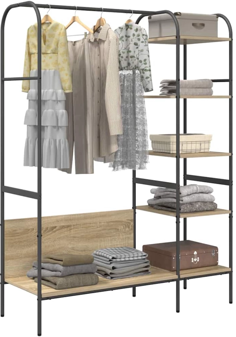 vidaXL Ράφι Ρούχων με Ράφια Sonoma Oak 120x44x160 εκ. Επεξεργασμένο Ξύλο
