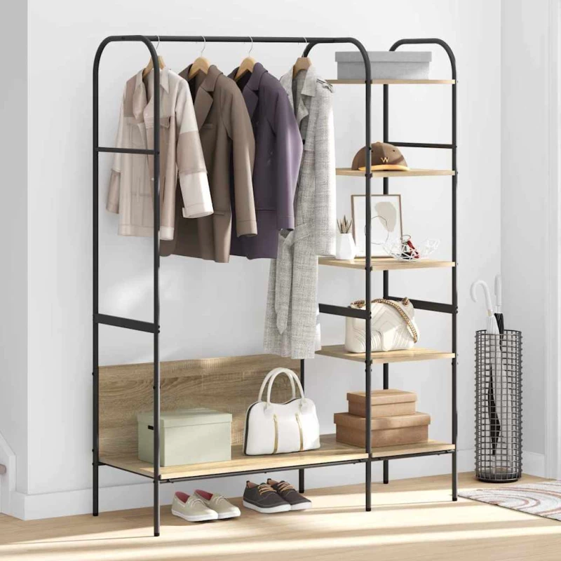 vidaXL Ράφι Ρούχων με Ράφια Sonoma Oak 120x44x160 εκ. Επεξεργασμένο Ξύλο