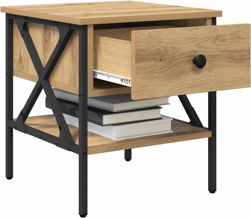 vidaXL Κομοδίνο μασίφ δρυός 40x42x45 εκ. επεξεργασμένου ξύλου