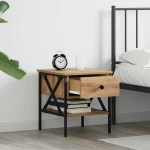 vidaXL Κομοδίνο μασίφ δρυός 40x42x45 εκ. επεξεργασμένου ξύλου