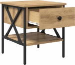 vidaXL Κομοδίνο μασίφ δρυός 40x42x45 εκ. επεξεργασμένου ξύλου