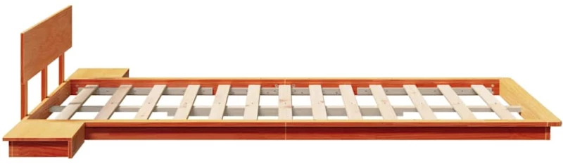 vidaXL Πλατφόρμα Κρεβάτι με Κομοδίνα Καφέ 120x200εκ Μασίφ Ξύλο
