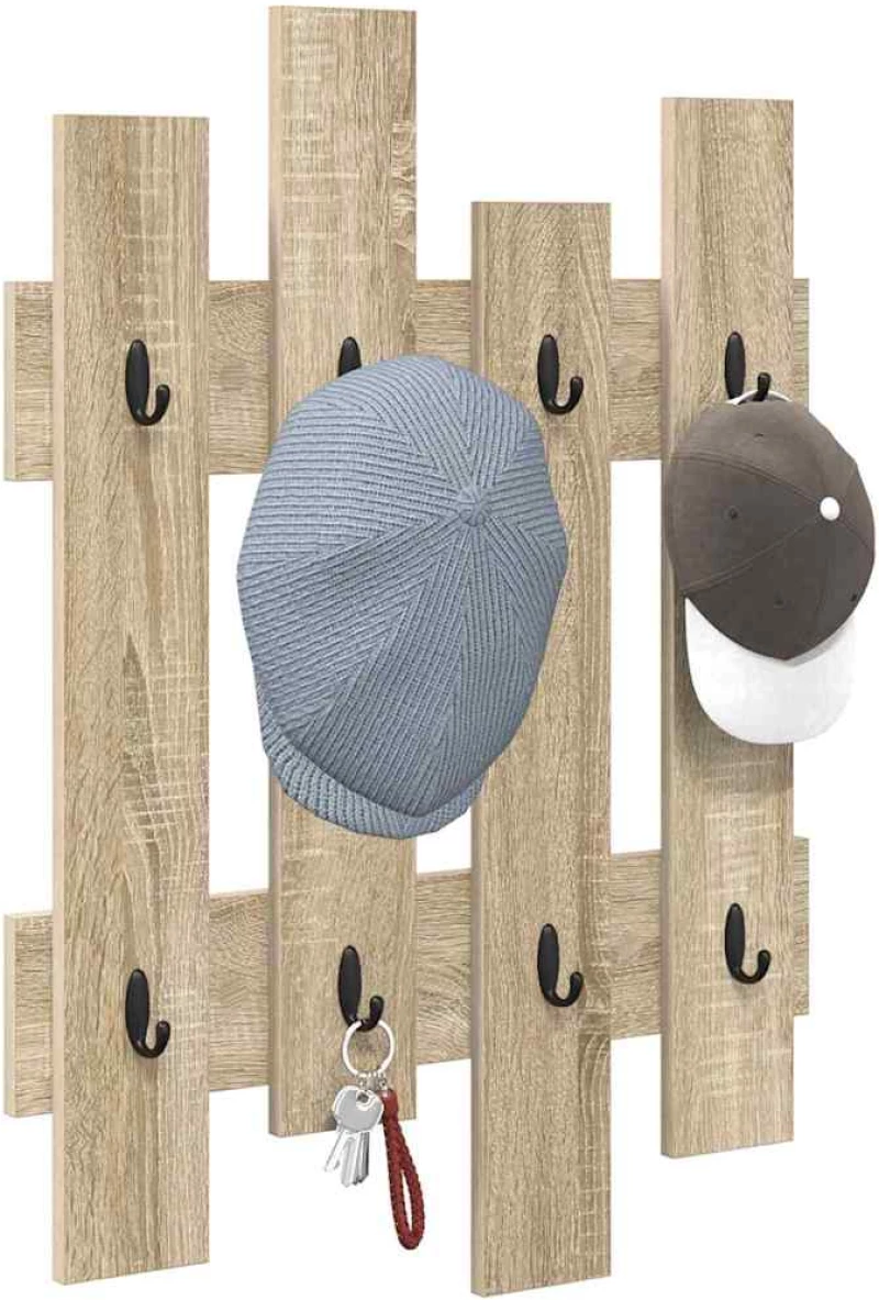 vidaXL Τοίχου Κρεμάστρα Sonoma Oak 60 x 3 x 82 εκ Επεξεργασμένο ξύλο
