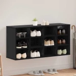 vidaXL Ντουλάπα Παπουτσιών Μαύρη δρυς 103x30x51 εκ Επεξεργασμένο ξύλο