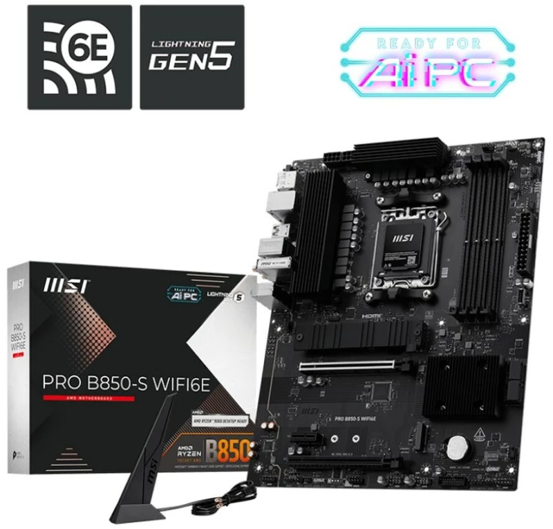 Μητρική Κάρτα MSI PRO B850-S WIFI6E Intel Wi-Fi 6 AMD AM5 AMD B850