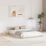 vidaXL Κρεβάτι με Κομοδίνα 120x190εκ Μασίφ Ξύλο