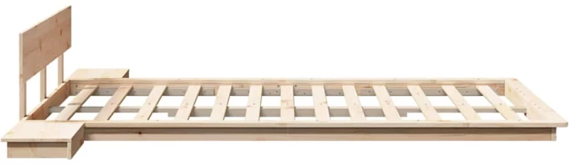vidaXL Κρεβάτι με Κομοδίνα 120x190εκ Μασίφ Ξύλο