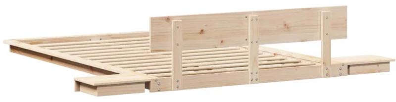 vidaXL Κρεβάτι με Κομοδίνα 120x190εκ Μασίφ Ξύλο