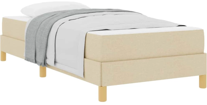 vidaXL Κρεβάτι με ελατήρια Κρέμα, Καφέ 90 x 190 cm