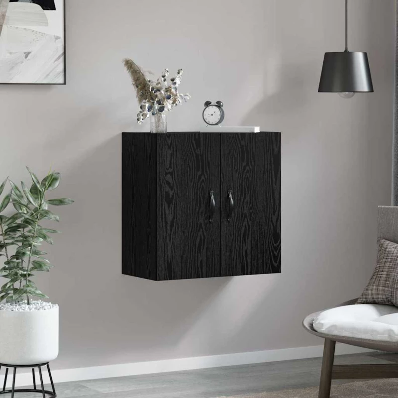 vidaXL Ντουλάπα Τοίχου Μαύρη δρυς 60 x 31 x 60 εκ. Επεξεργασμένο ξύλο