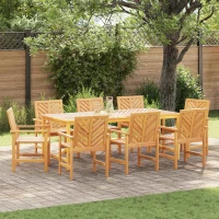 vidaXL Σέτ φαγητού για κήπο 8 pcs Καστανό Κανονικός