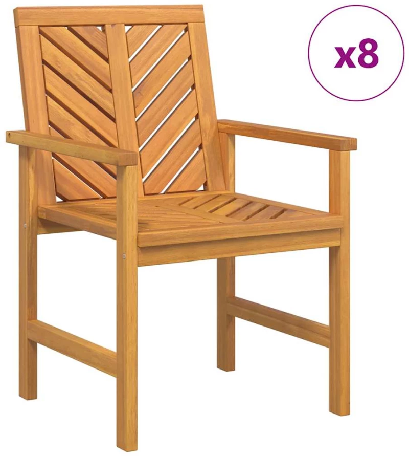 vidaXL Σέτ φαγητού για κήπο 8 pcs Καστανό Κανονικός