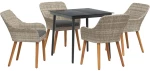 vidaXL Σετ τραπεζαρίας 5 pcs Ανοιχτό γκρι και Μαύρο 80 cm x 80 cm