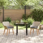 vidaXL Σετ τραπεζαρίας 3 pcs Ανοιχτό γκρι και Μαύρο Μέγεθος: Μεσαίο