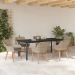 vidaXL Σετ τραπεζαρίας 7 pcs Ανοιχτό γκρι και Μαύρο 200x100x74 cm