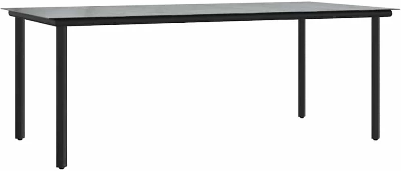 vidaXL Σετ τραπεζαρίας 7 pcs Ανοιχτό γκρι και Μαύρο 200x100x74 cm