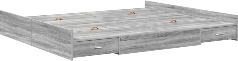 vidaXL Κρεβάτι με αποθηκευτικό χώρο Γκρι sonoma 200 x 200 cm