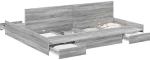 vidaXL Κρεβάτι με αποθηκευτικό χώρο Γκρι sonoma 200 x 200 cm