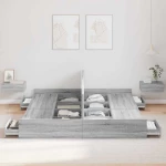 vidaXL Κρεβάτι με αποθηκευτικό χώρο Γκρι sonoma 200 x 200 cm