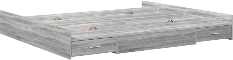 vidaXL Κρεβάτι με αποθηκευτικό χώρο Γκρι sonoma 200 x 200 cm