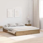 vidaXL Κρεβάτι με αποθηκευτικό χώρο artisan δρυς 180 x 200 cm