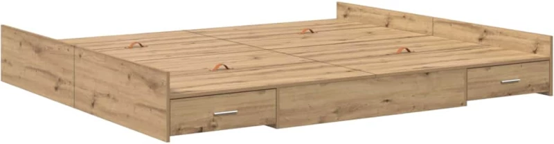 vidaXL Κρεβάτι με αποθηκευτικό χώρο artisan δρυς 180 x 200 cm